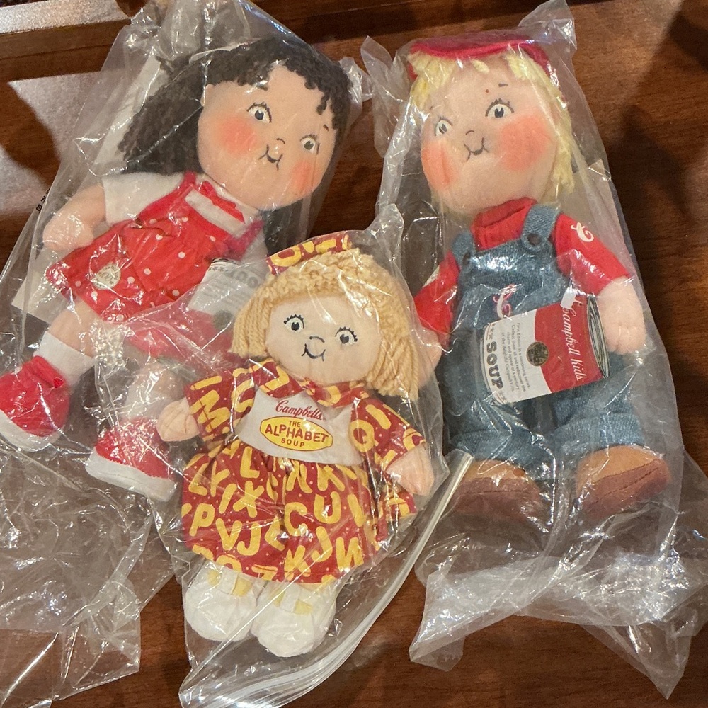 Campbell's Alphabet Soup  kids Plush Trio.